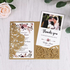 Blank Brown Gold Wedding Invitations Kits Laser Cut Wedding Invitation with Envelopes