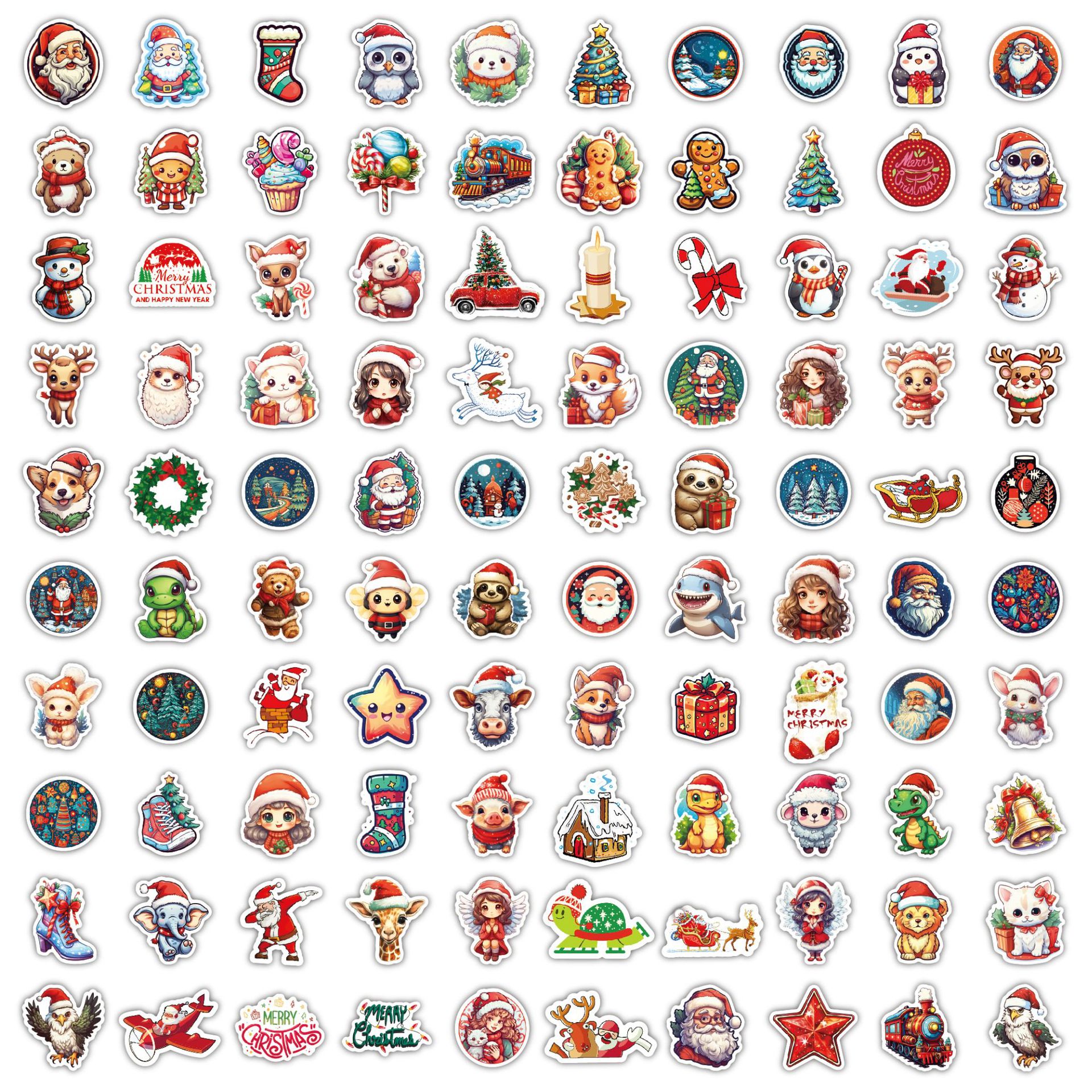Vinyl Die Cut Cartoon Christmas Stickers Decorations for Laptop