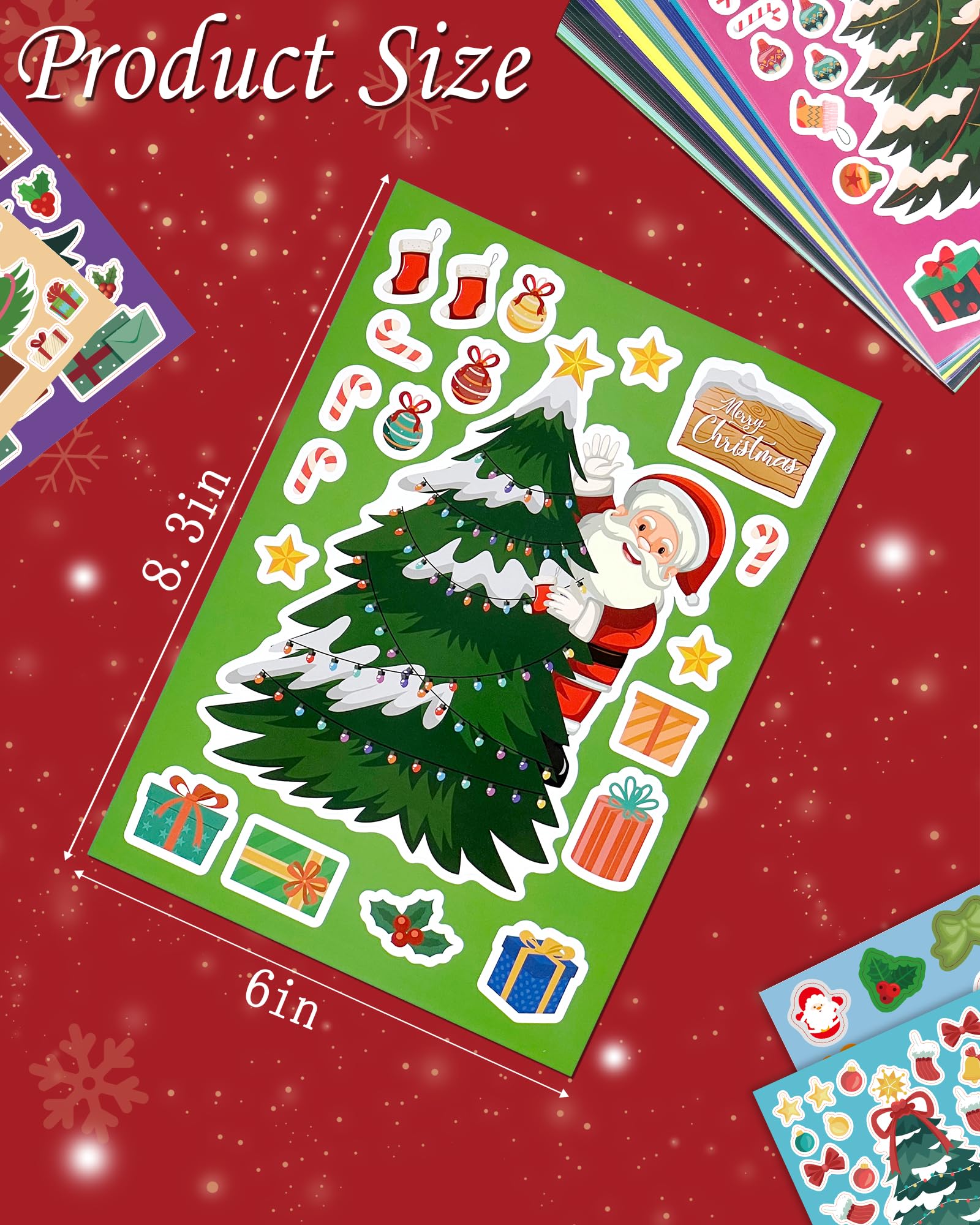 Make Your Own Christmas Tree Stickers, Christmas Art And Crafts Gift for Kids