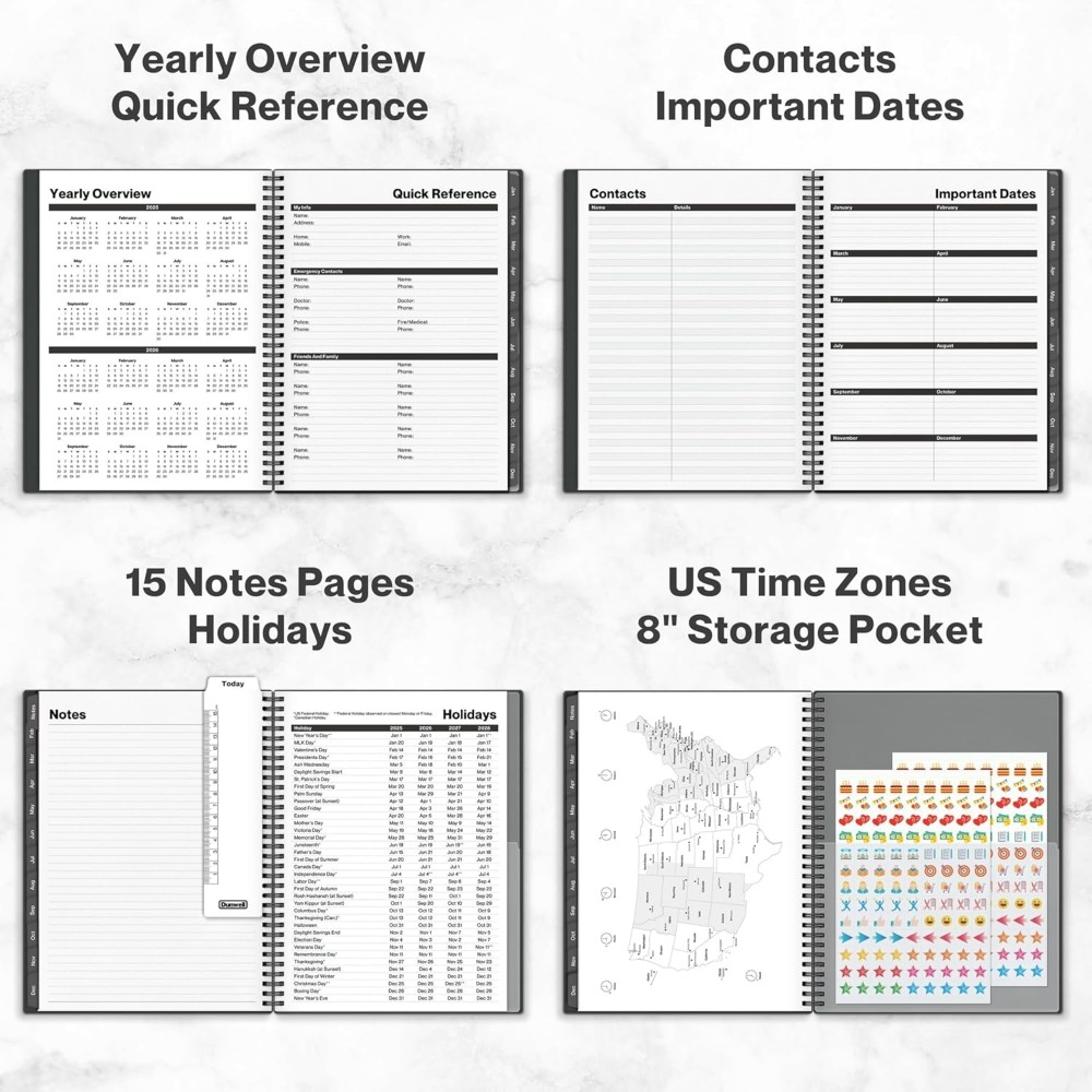 8.5x11Jan 2025 Planner Weekly Monthly Jan 2025 to Dec 2025 Large Yearly Planner Book with Monthly Tabs, Daily Calendar Agenda
