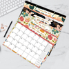 Floral Design Monthly Wall Calendar from Jul. 2025 - Dec. 2026 with Corner Protectors & Large Ruled Blocks