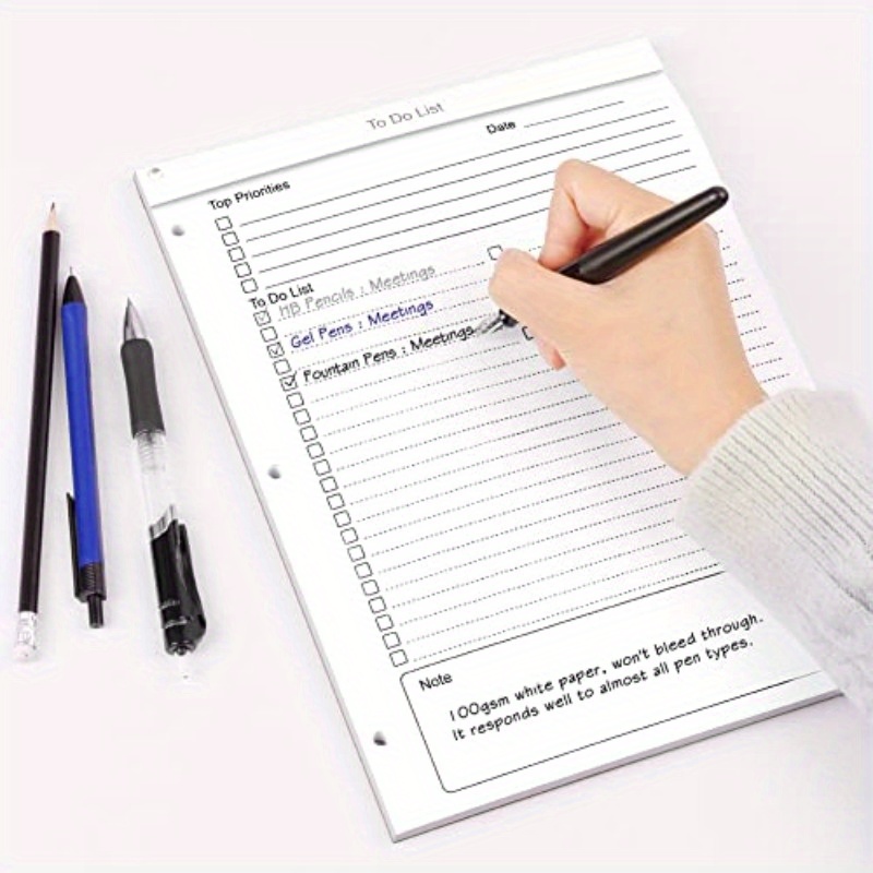 A4 Size To Do List Notepad Daily Task Planner with Checklist 52 Sheets Tear Off Note Pad with Calendar