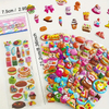 Sweet Cartoon Cake Delicious Puffy Sticker Collection for Kids 3D Puffy Dessert Cupcake And Tropical Fruit Decals