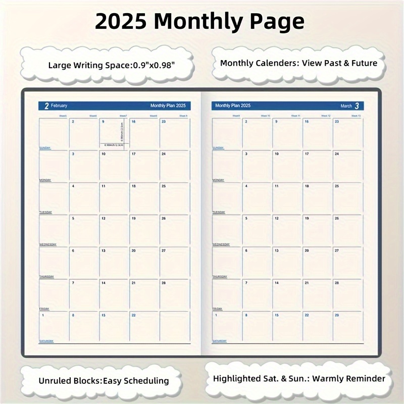 2025 365-Day Efficiency Organizer, Business Productivity Diary with Monthly & Weekly Planning, Self-Discipline Tracker