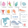 Cartoon Ocean Animals Wall Decals Peel and Stick Under The Sea Kids Room & Nursery Decor