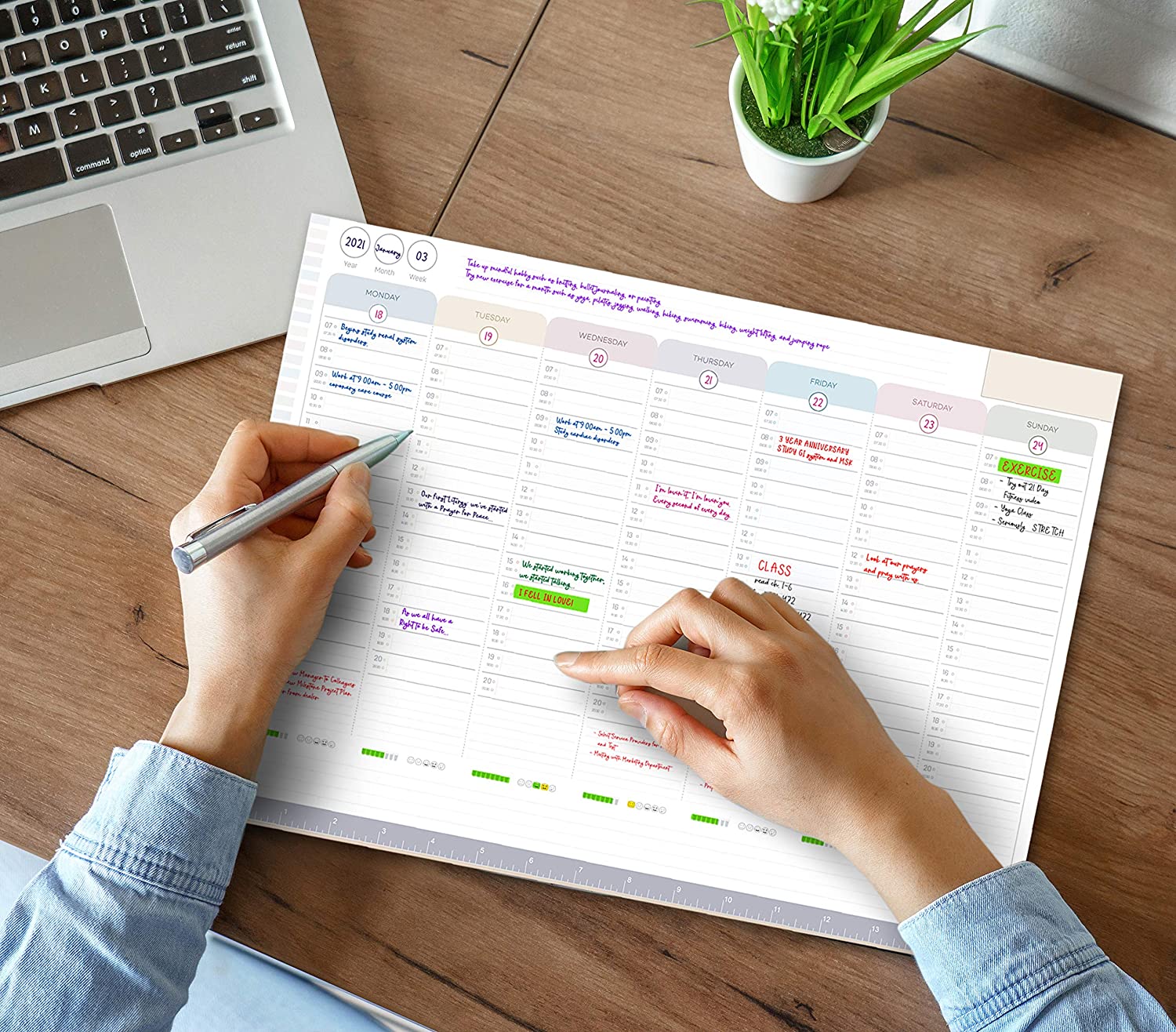 Personalized Weekly Planner Custom Pad To Do List Notepad Organizer Day Planner Simple Desk Planner