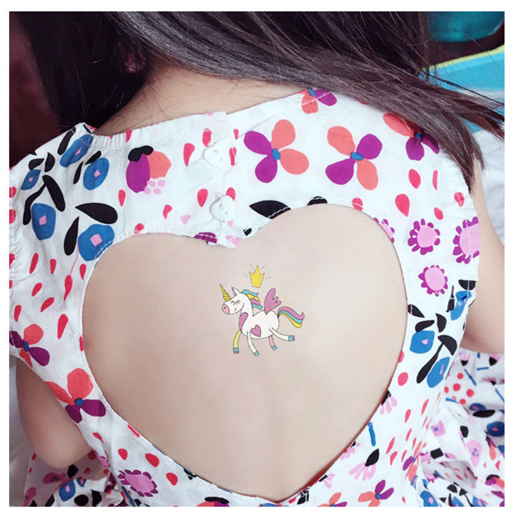 Custom Cartoon Unicorn Designs Temporary Tattoo Sticker