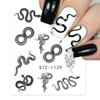 Fake Black Snake Dragon Decorative Sticker Nails Art Printing Custom Design Animal Manicure Nail Decal Stickers for Women Girls