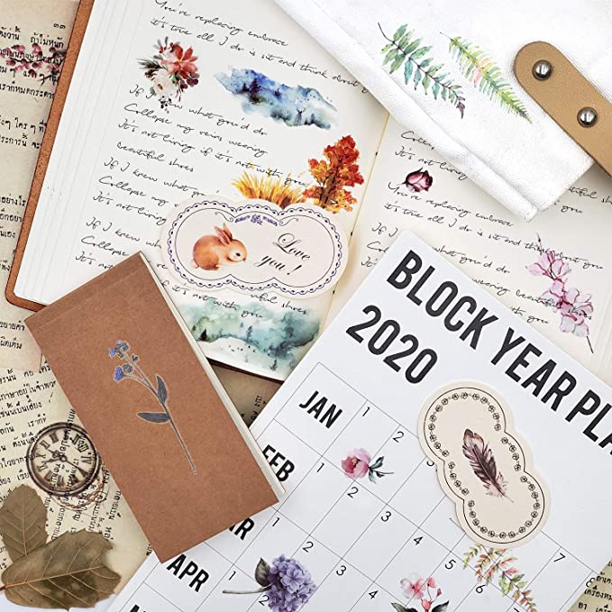 Decorative Color Custom Scratch Transfer Stickers Flower Planner Plant Rub-on Decal Sticker Logo Interior Diary Notebook Home