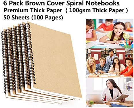 Hot Sale 6 Pack Brown Cover Spiral Canson Sketch Book Drawing Water Sketchbook Writing Painting Sketching Doodling