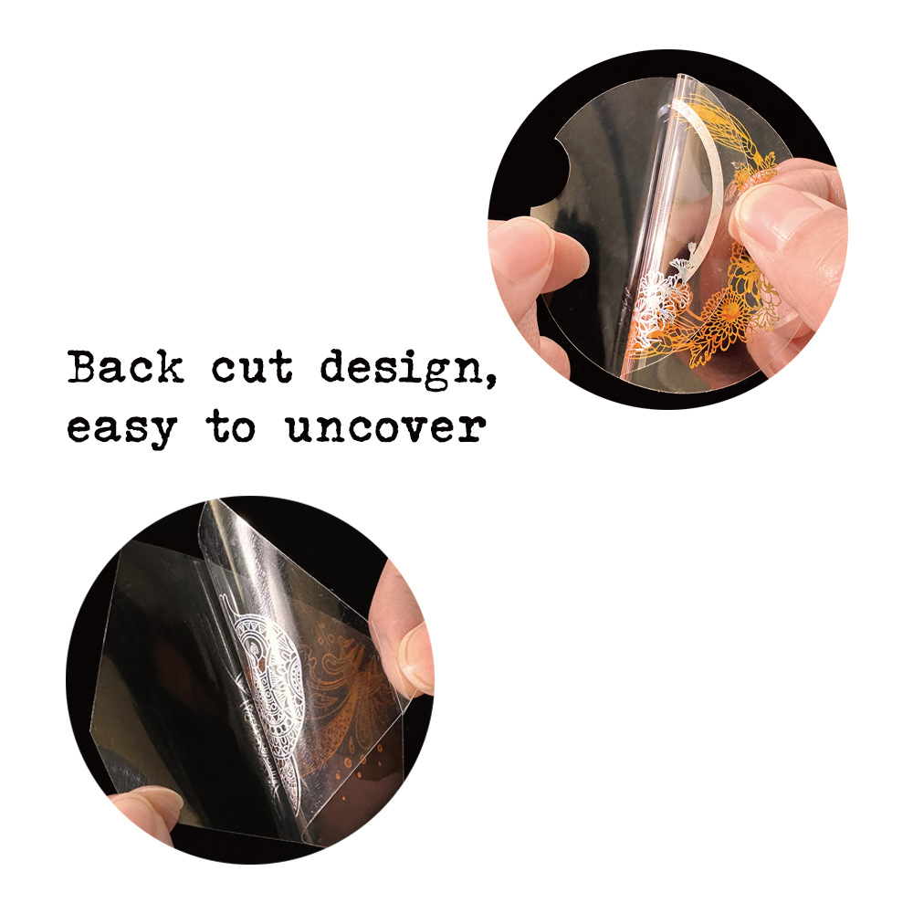 Holographic Hot Stamping Craft Stickers Gold Glitter Stickers for Junk Journals, Planners, Scrapbooking