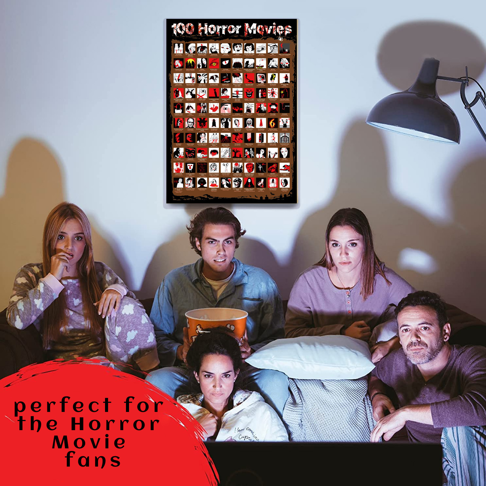 Top 100 Horror Movies Scratch Off Poster Must See Movie Challenge
