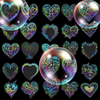 DIY Decorative Love Heart Shaped Transparent Holographic Glitter Stickers Laser Transparent Scrapbook Stickers
