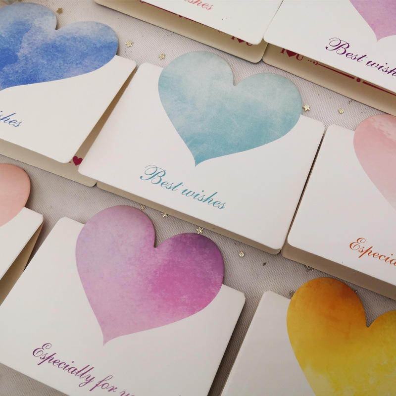 Creative Foldable Love Heart Shaped Greeting Cards Valentines Day Christmas Wedding Birthday Card for All Occasion