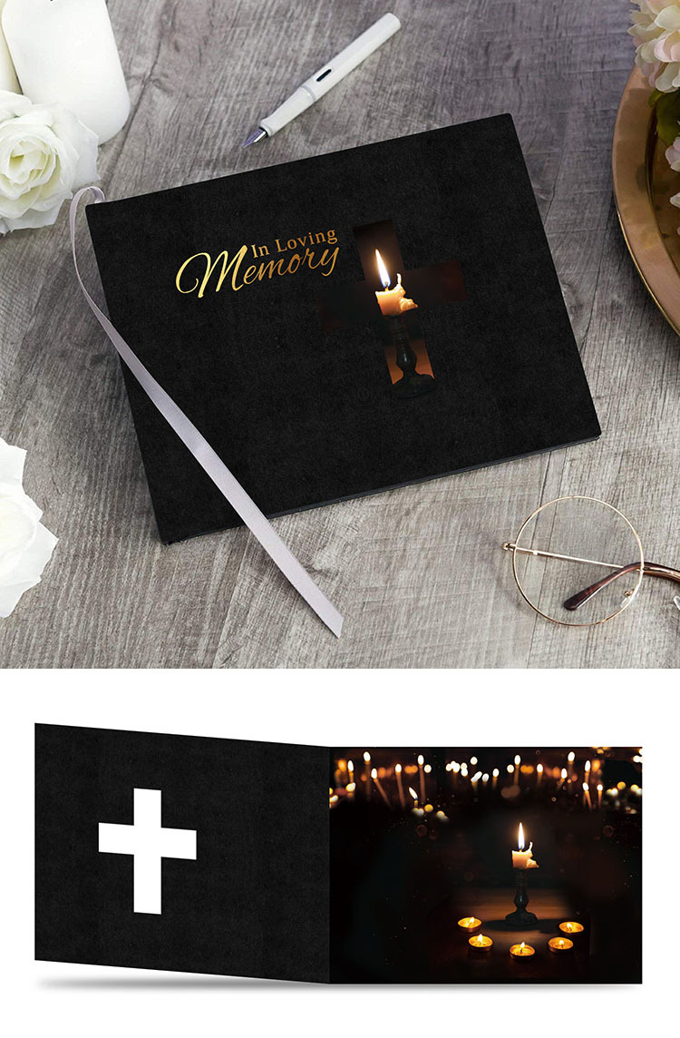 Custom Black Funeral-memorial-books Funeral Register Signature Book in Loving Memory for Funeral