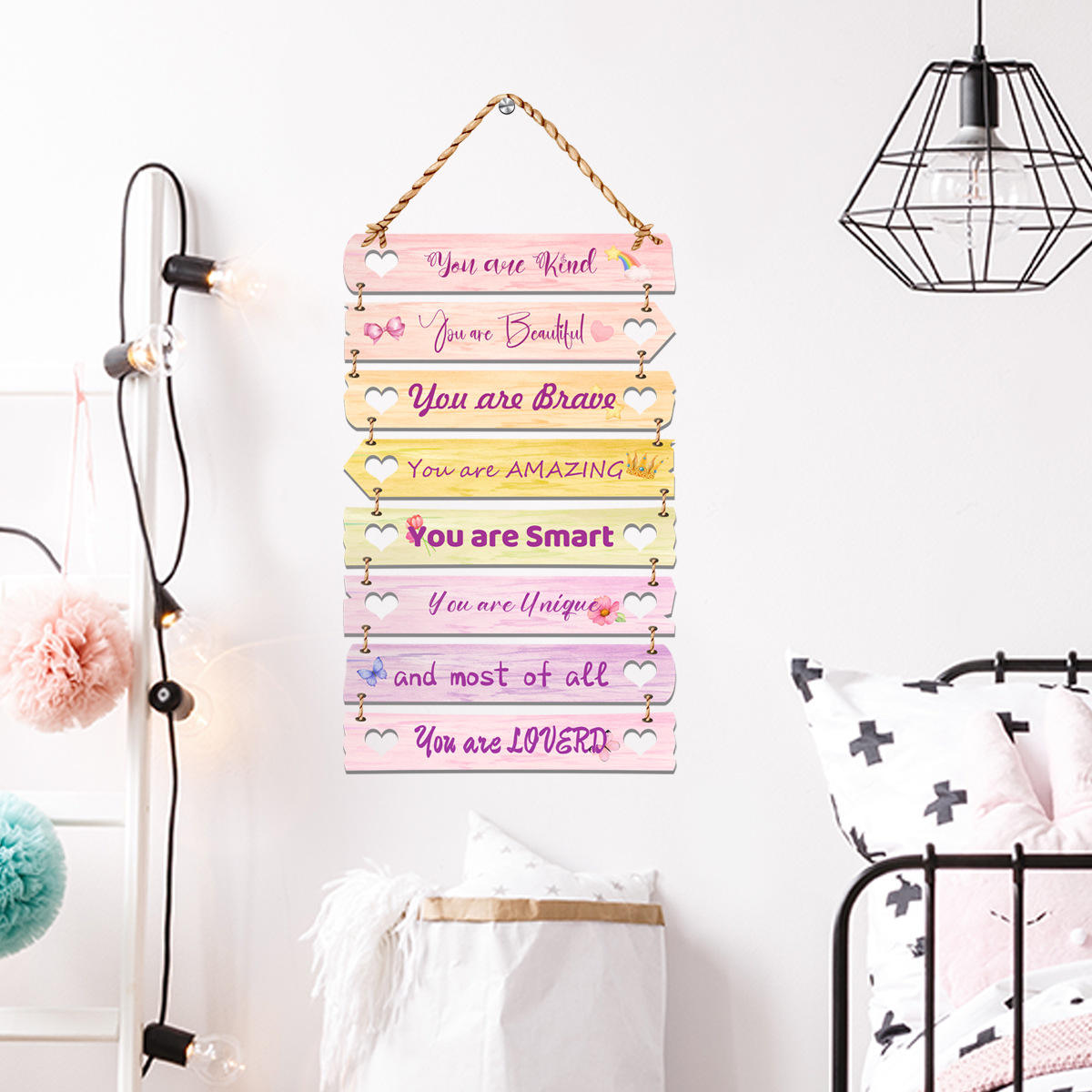 Inspirational Wall Decals Peel And Stick Colorful Positive Affirmations Wall Decor Removable Wall Stickers for Bedroom