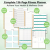 Spiral-Bound Laminated Cover A5 Spiral-Bound Fitness Planner Workout Journal Wellness Journal Notebook for Tracking Fitness