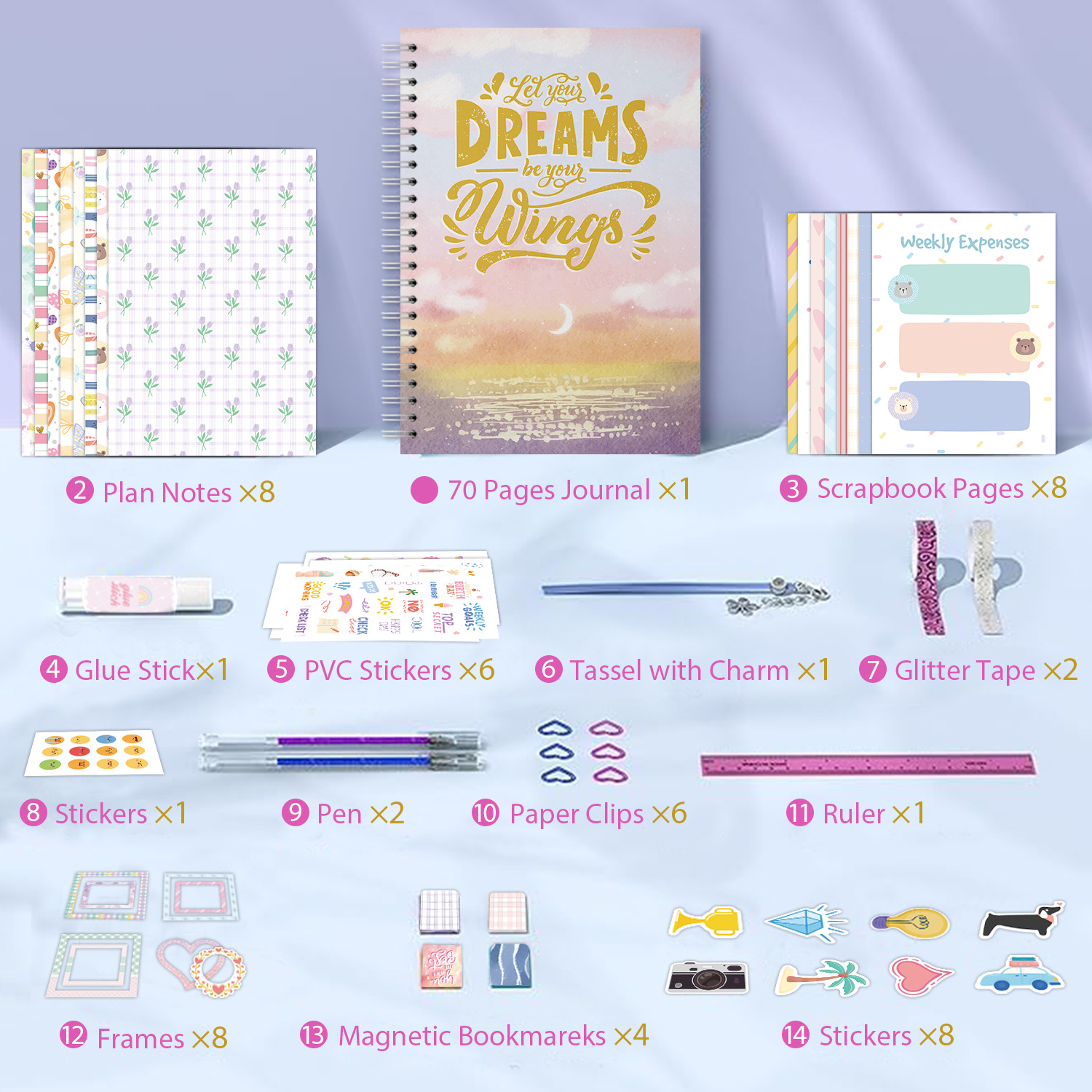 DIY Girls Journal Set for Teen Decorate Her Planner/Organizer Birthday Gift Cute Art Crafts Scrapbook Stationary Kit