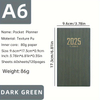 A6 60 Sheets 120-page Thin Weekly Calendar Planner PU Leather Portable Pocket Mini Book 365-day Daily Plan Notebook