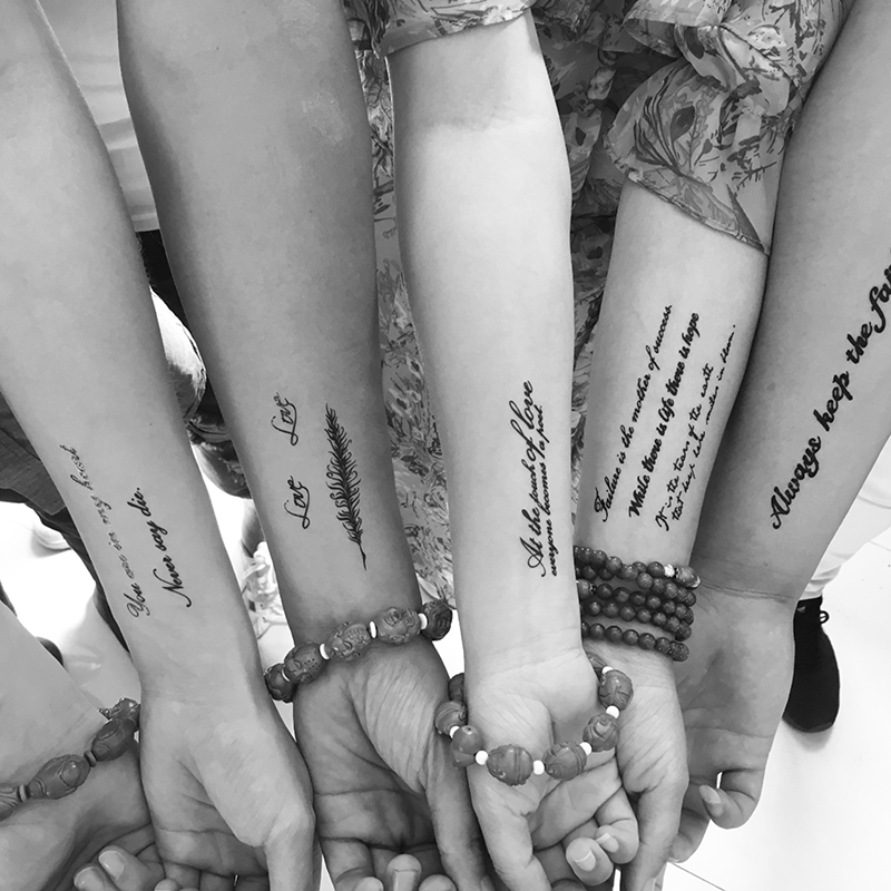 Temporary English Word Black Letters Body Art Tattoo Stickers