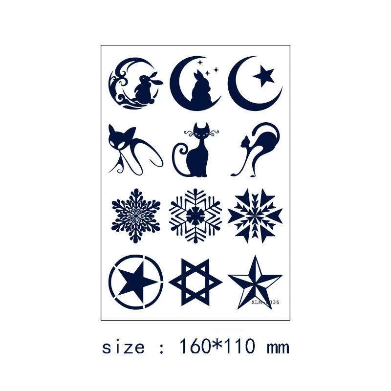 Juice Tattoo Sticker Moon Star Snow Semi Permanent Waterproof Art Tattoo Stickers