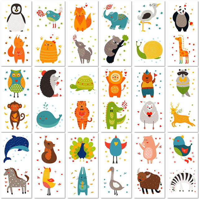 Cute Animals Tatuaje Temporary Fake Tattoo Sticker Waterproof