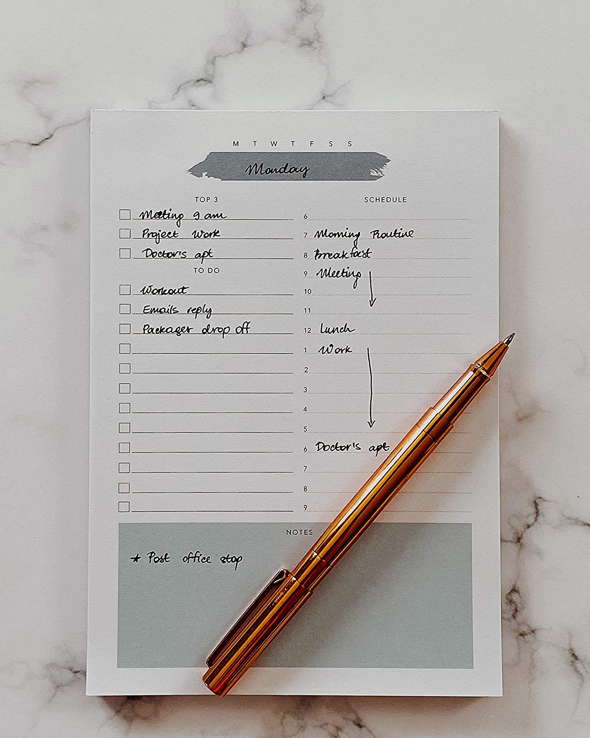 Daily Planner Notepad Gratitude Self Care Productivity Small Note Pads