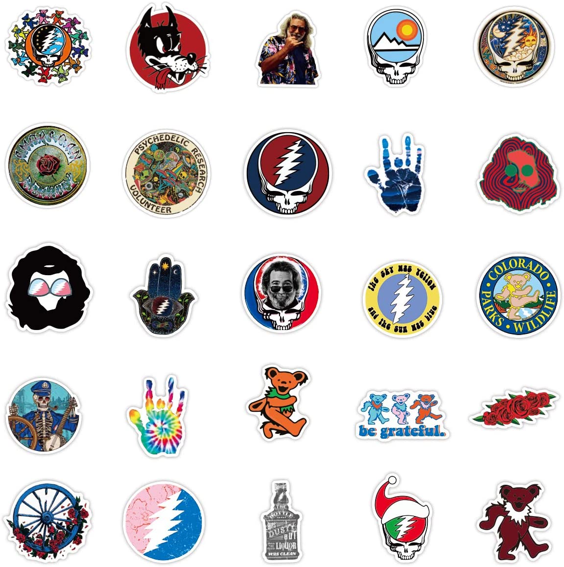 Grateful Dead Sticker Waterproof for Laptop Skateboard Luggage Adults Stickers