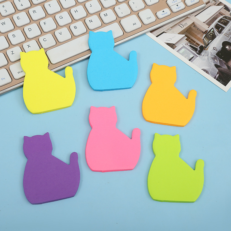Cute Cat Sticky Notes 8 Bright Colorful Sticky Pad 75 Sheets Pad Self-Sticky Note Pads for School