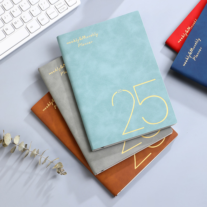 Customised International Sublimation English Unique Diary for 2025 with Soft Leather Cover Weekly & Monthly Planner