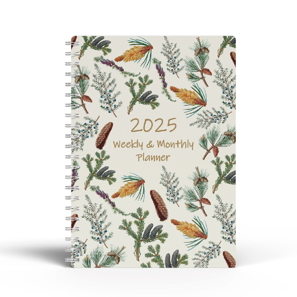 2025 Customizable Floral Cover Manifest Dairy Notebooks Twin-wire Biding 18 Monthly Planner Academic Planner And Journals