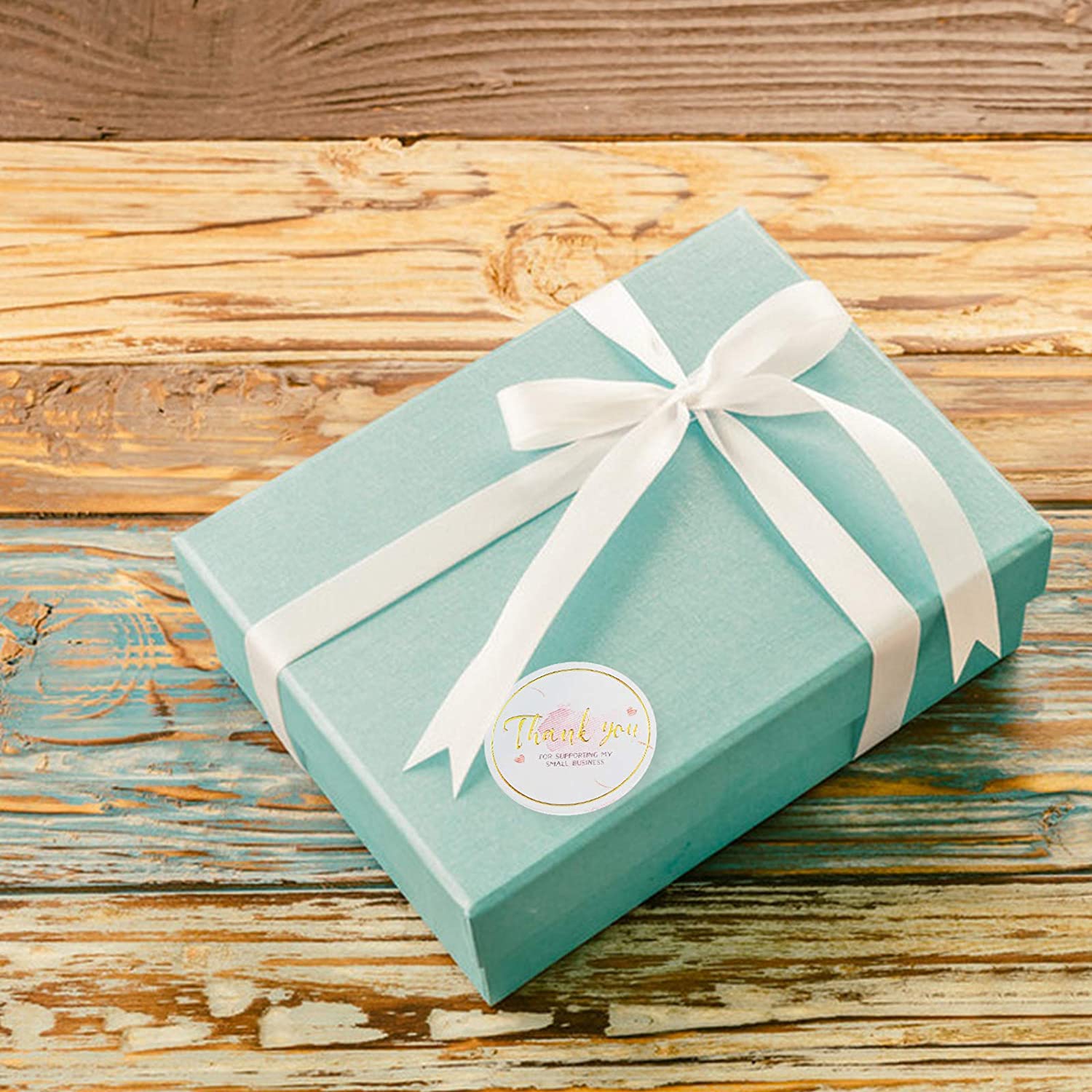 Thank You for Supporting My Small Business Label Elegant Blush Pink Gold Foil Thank You Stickers