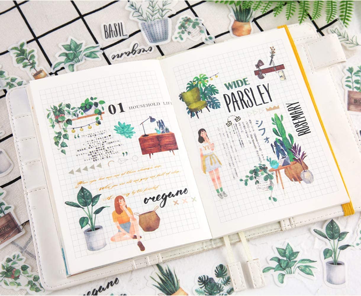Decorative Stickers Forest Animal Plant Flowers Vintage Series Scrapbooking