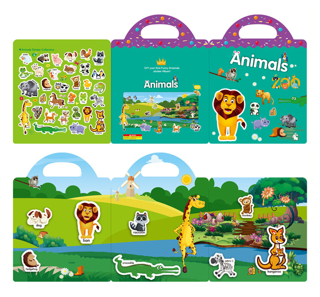 Creative Sticker Story Books for Toddlers Age 3+ Birthday Gifts