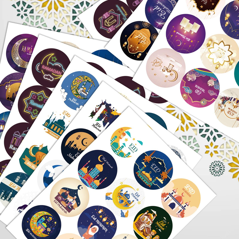 Eid Mubarak Round Ramadan Gift Tag Sticker Muslim Journal Stickers
