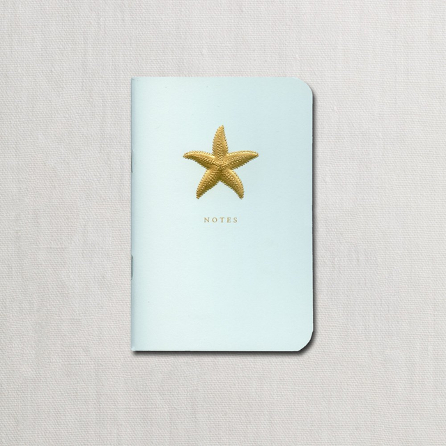 Engraved Starfish on Beach Glass Small Notebook