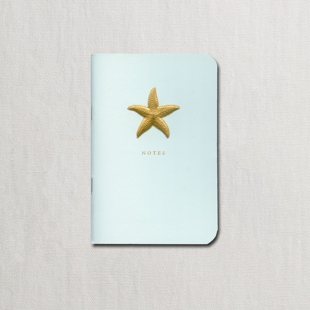 Engraved Starfish on Beach Glass Small Notebook