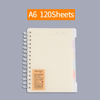A6 Transparent Loose-leaf Book Index Sticker Notebook,Horizontal Line Book Notepad Diary For Student