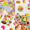 Sweet Cartoon Cake Delicious Puffy Sticker Collection for Kids 3D Puffy Dessert Cupcake And Tropical Fruit Decals