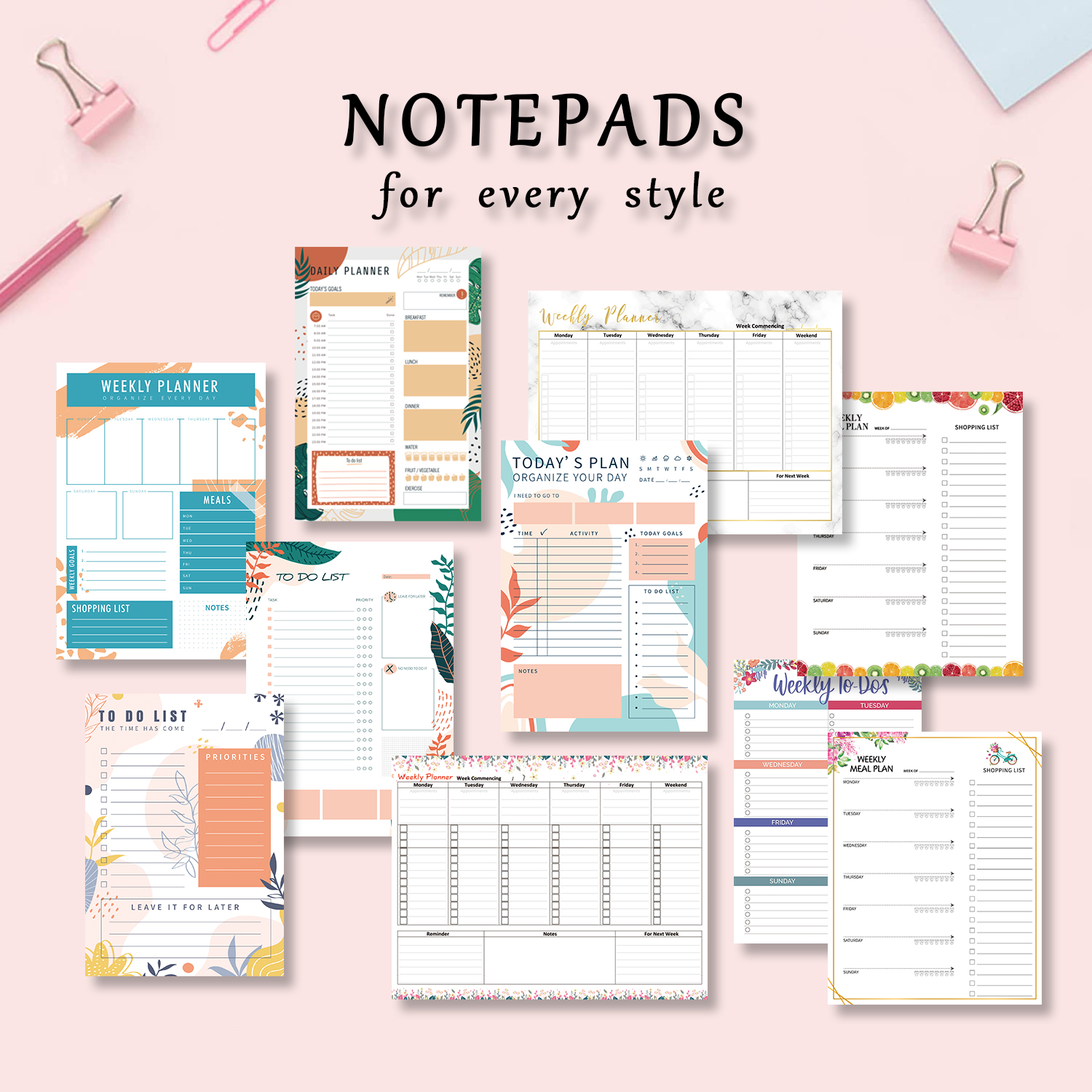  New Design notepads custom logo printed magnetic notepad planner weekly daily to do list note pad 