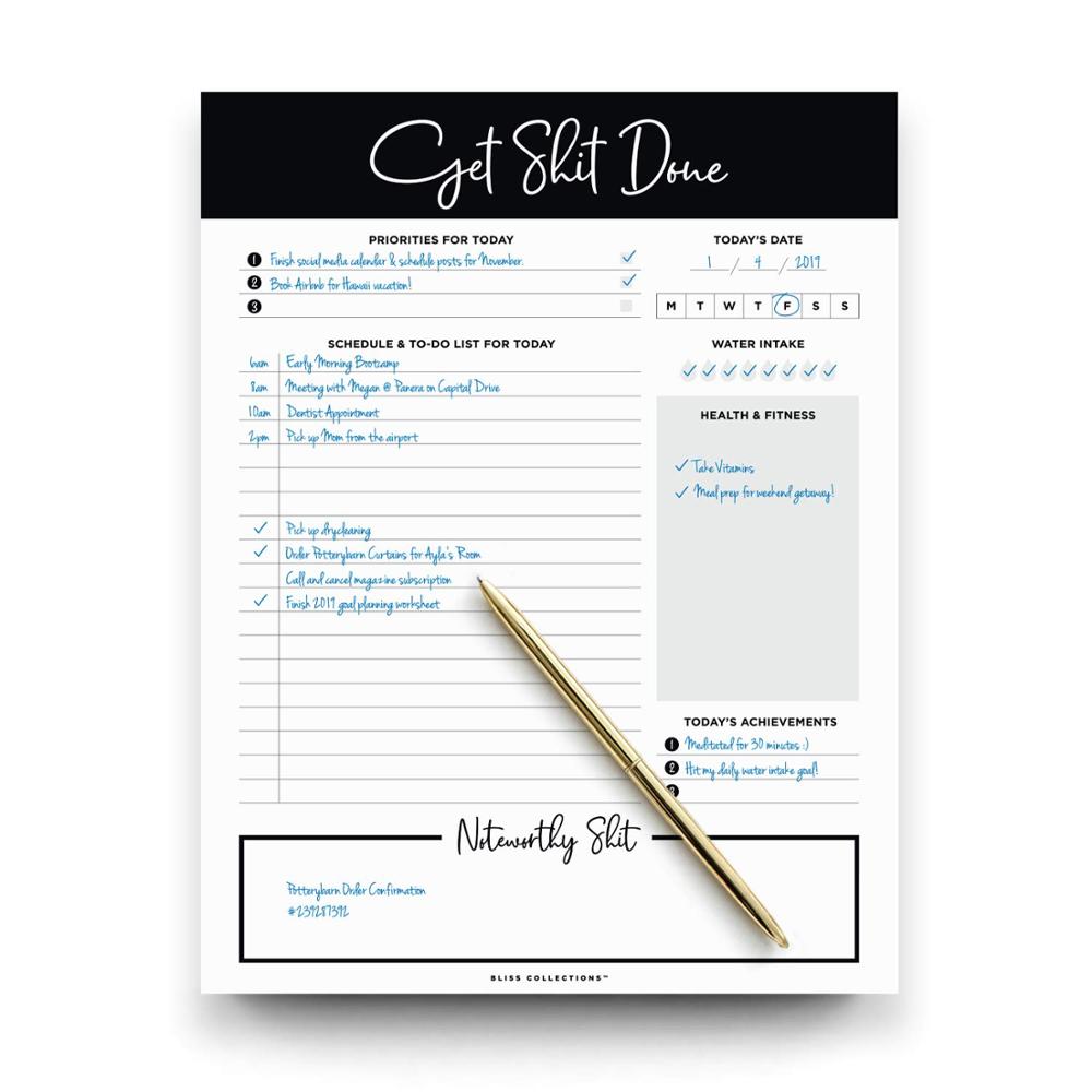 Wholesale 6\'\'*9\'\' /8\'\'*11\'\' Memo Note Pads Custom Logo Printed To Do List Planner Notepad With Magnetic