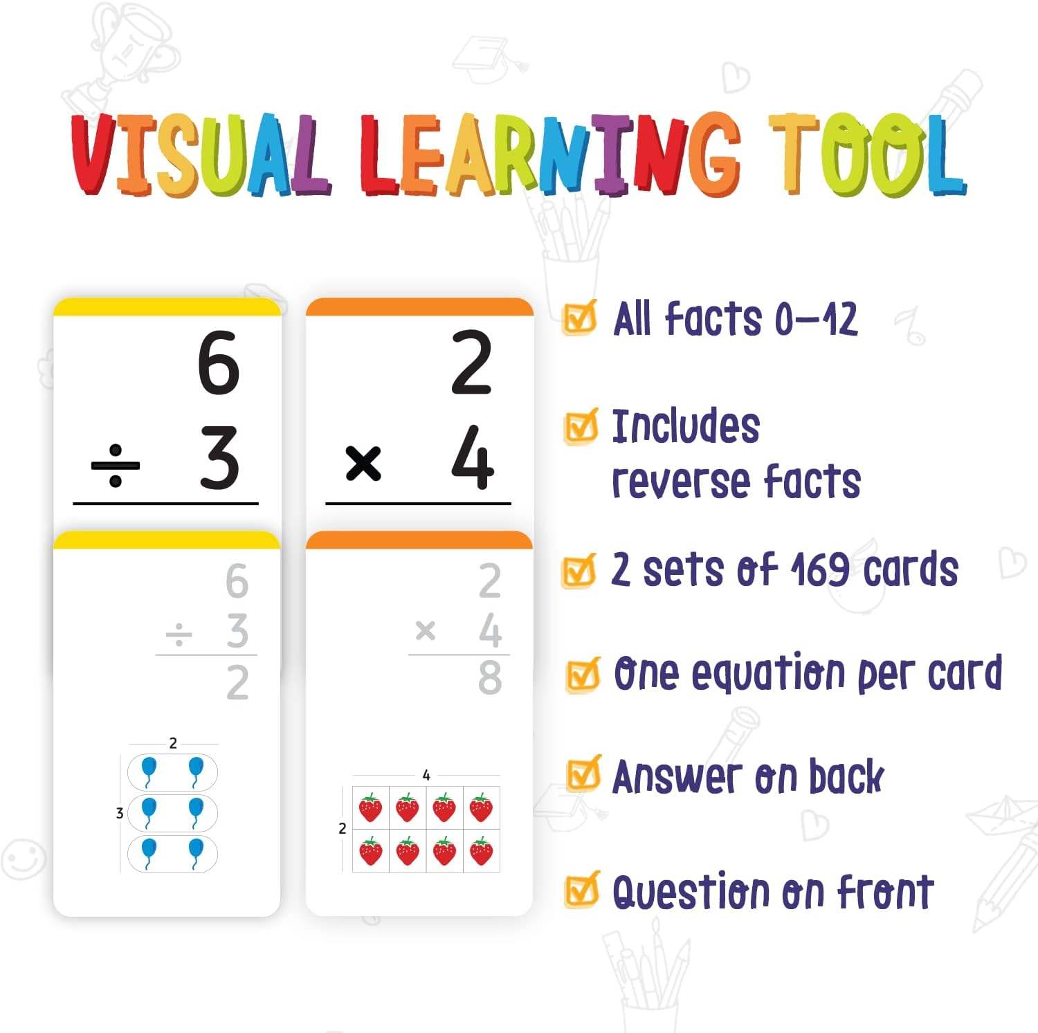 Multiplication And Division Flash Cards for Toddlers Preschool Kids Educational Flash Card