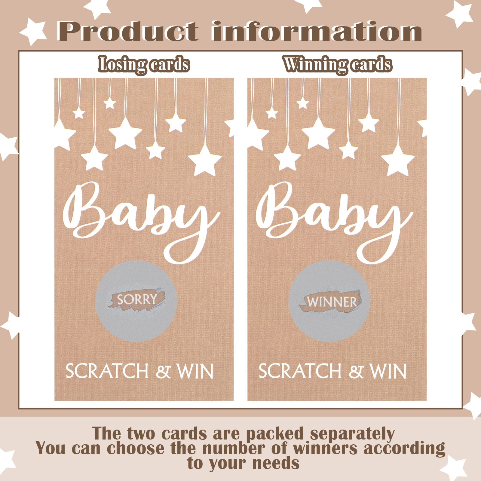Baby Shower Games Rustic Baby Shower Scratch Off Cards Baby Shower Raffle Ticket for Baby Shower Party Games Activity Supplies Birthday Wedding Favor