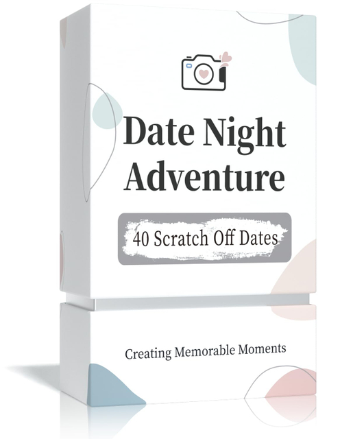 40 Date Ideas Card Games for Couples Date Night Unique Date Deck Scratch Off Cards, Gifts for Boyfriend 