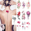 Sexy Girl Temporary Tattoos Woman Custom Tattoo Sheet Beautiful Colorful Flowers Stickers on Shoulder Chest Hand Feet Back Body 