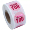 Custom Thank You Logo Stickers 500pcs Adhesive Label Sticker Paper Rainbow Silver Roll for Business Package Box Gift Present