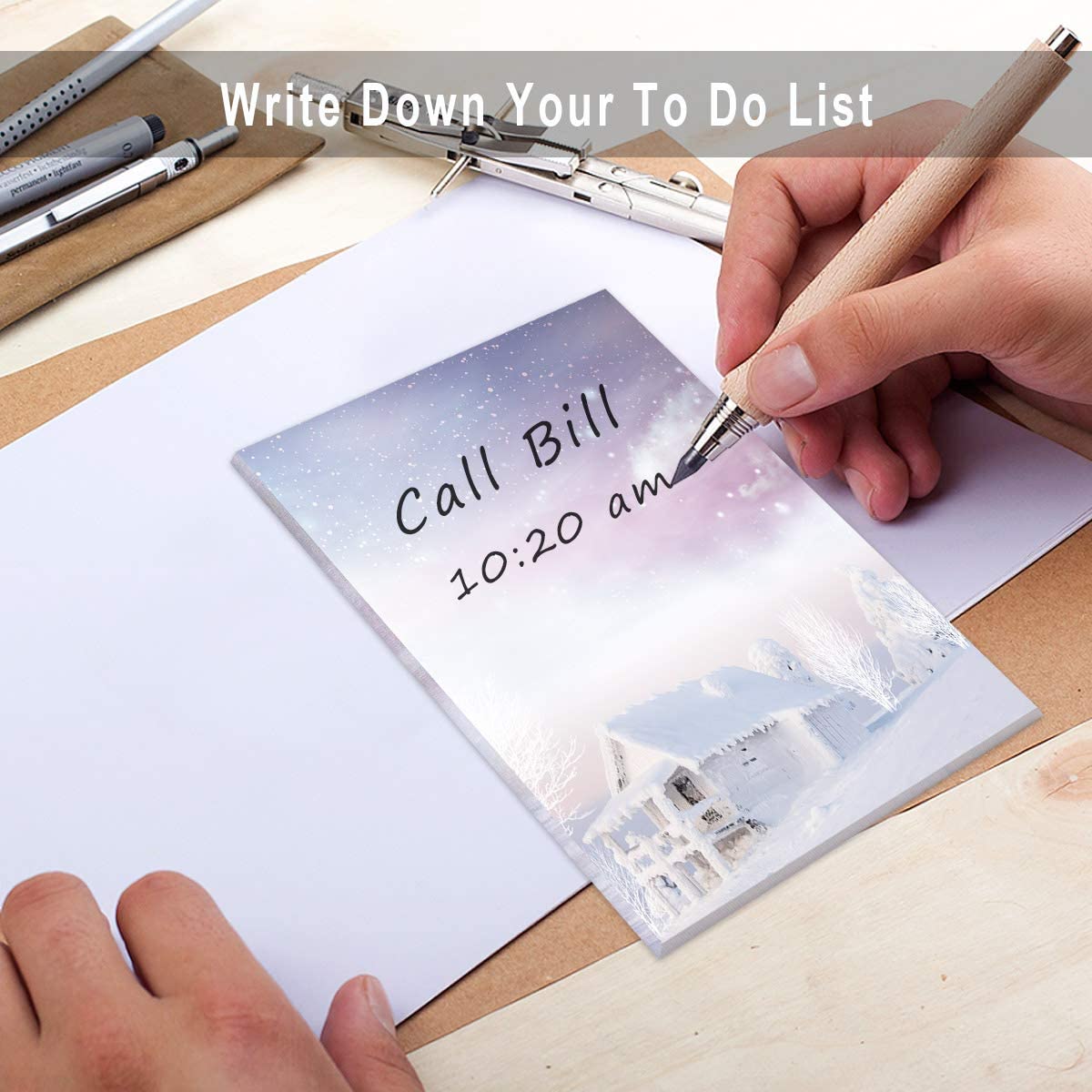 Custom Made Winter Notepads Tear Off Holiday Notepads Paper for Christmas Home School And Office