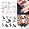 Fake Black Snake Dragon Decorative Sticker Nails Art Printing Custom Design Animal Manicure Nail Decal Stickers for Women Girls