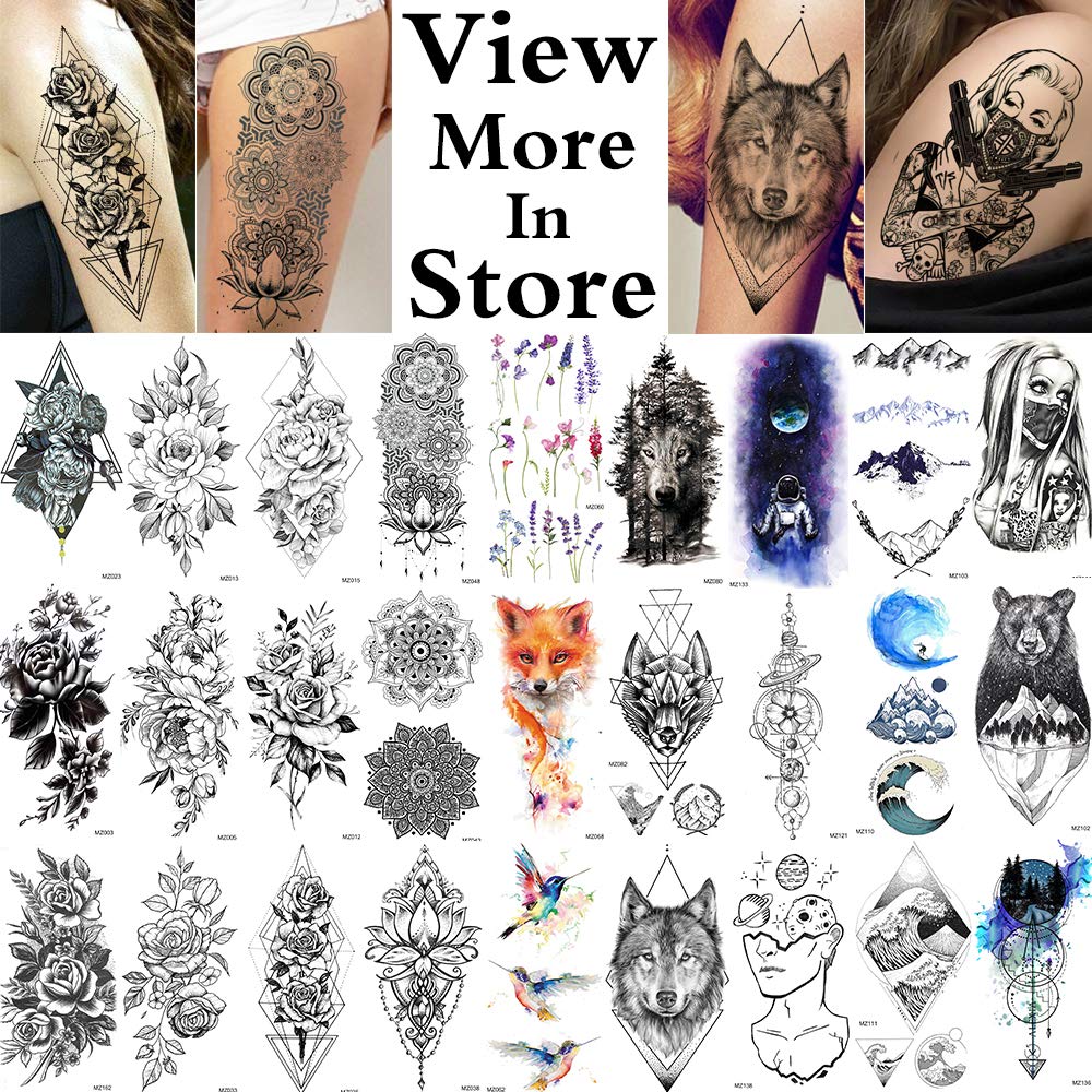 Black Temporary Tattoo Sticker Waterproof Body Arm Sticker