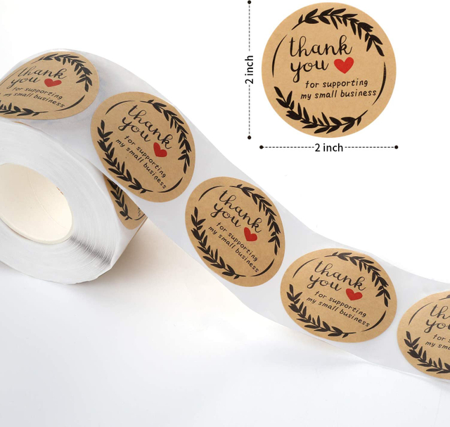 Kraft Thank You for Supporting My Small Business Stickers